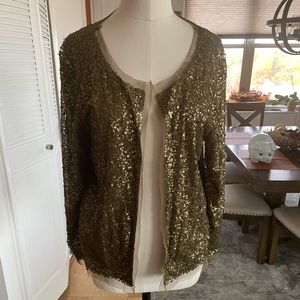 J.Crew Sequin Open Front Cardigan in LG